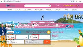 Cách đặt vé tàu Sài Gòn - Côn Đảo online tại trang chủ